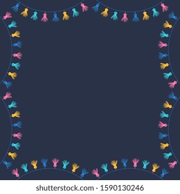 cute garlands frame with space for text design. vector illustration