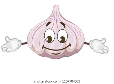 cute garlic character. cartoon vector illustration
