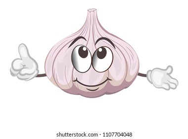 cute garlic character. cartoon vector illustration