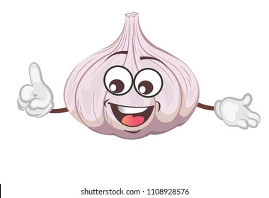 Cute Garlic Character Cartoon Vector Illustration Stock Vector (Royalty ...