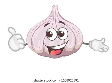 cute garlic character. cartoon vector illustration