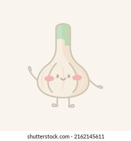 Carácter de ajo mate. Ilustración aislada del vector de dibujos animados