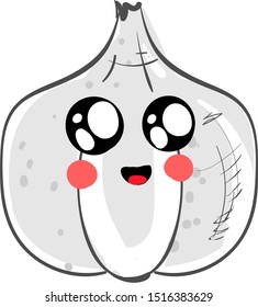 Cute garlic, illustration, vector on white background.