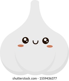 Cute garlic, illustration, vector on white background.