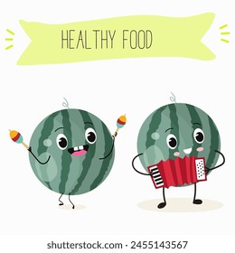 Cute garnet, pomegranate characters, funny fruits, characters with different activities. Flat vector illustration. Organic food, healthy food, illustrations for kids menu, invitations.