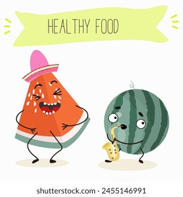 Cute garnet, pomegranate characters, funny fruits, characters with different activities. Flat vector illustration. Organic food, healthy food, illustrations for kids menu, invitations.