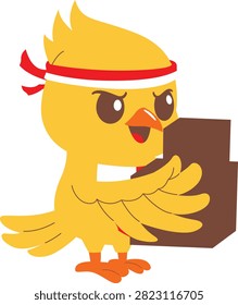 Cute Garuda bird mascot vector holding book for education themes.