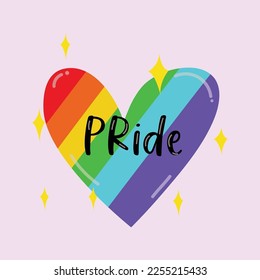 Cute Gay heart,LGBT with pride slogan Vector illustration design. Gay,lgbt rigts,rainbow,heart print design for poster, t-shirt concept