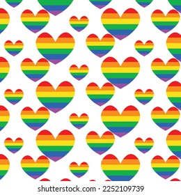 Cute Gay heart LGBT seamless pattern  Vector illustration design  Gay lgbt rigts rainbow heart seamless pattern print design for poster  t  shirt concept
