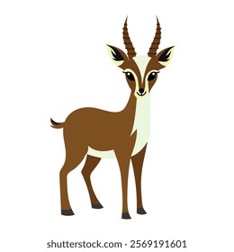 Cute gazella. Vector simple color flat illustration.