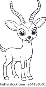 Cute gazelle drawing designed for animal loving kids activities