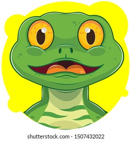 cute gecko avatar with yellow background