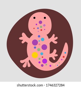 cute gecko cartoon isolated. vector illustration