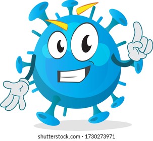 Cute Geek alien germ character giving you a bright idea