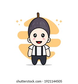 Cute geek boy character wearing velvet costume. Mascot design concept