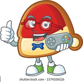 cute geek gamer christmas hat cookies cartoon character style