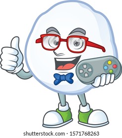 cute geek gamer snowball cartoon character style