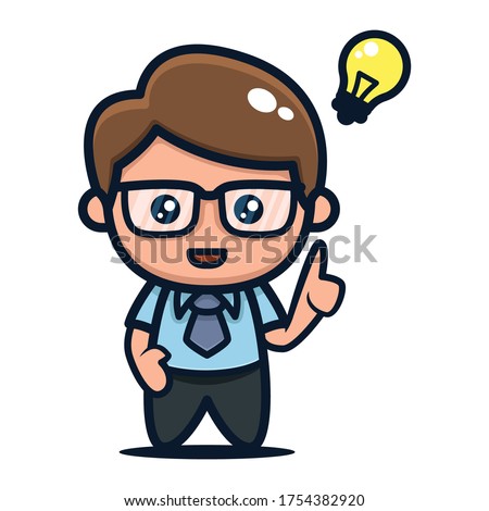 Cute geek nerd student mascot design illustration vector template