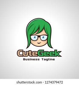 Cute Geek Vector Image