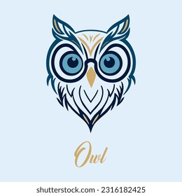 Cute geeky owl minimal logo