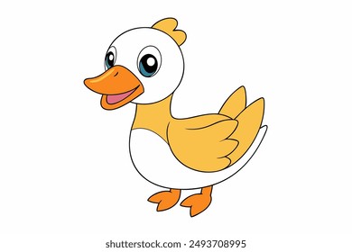 A Cute Geese Playing Vector Illustration. Charming vector of a cute geese playing, perfect for digital products and printable designs.