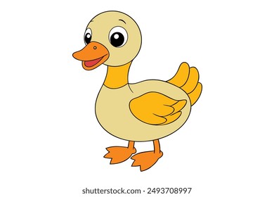 A Cute Geese Playing Vector Illustration. Charming vector of a cute geese playing, perfect for digital products and printable designs.