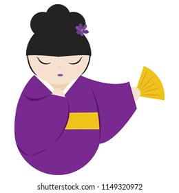 Cute geisha character