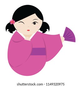 Cute geisha character