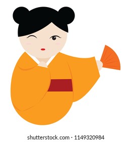 Cute geisha character
