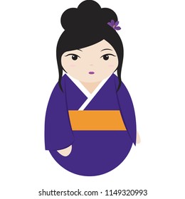 Cute geisha character