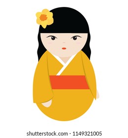 Cute geisha character