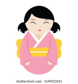 Cute geisha character