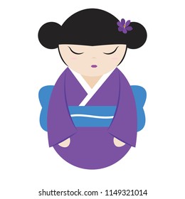 Cute geisha character