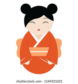 Cute geisha character
