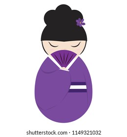 Cute geisha character