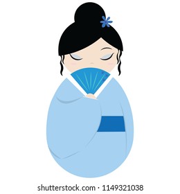 Cute geisha character