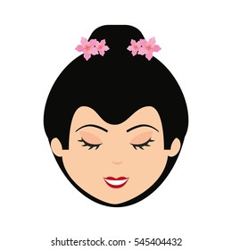 cute geisha character icon vector illustration design