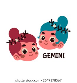 Gêmeos Gêmeos bonito ilustração com sorrisos