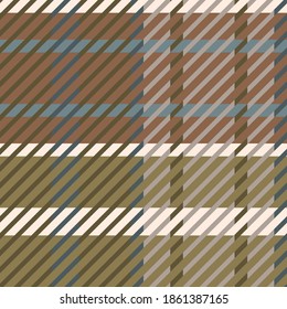 Cute gender neutral tartan vector seamless pattern. Checkered scottish flannel print for celtic home decor. For highland tweed trendy graphic design. Tiled rustic houndstooth grid. 