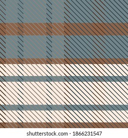 Cute gender neutral tartan vector seamless pattern. Checkered scottish flannel print for celtic home decor. For highland tweed trendy graphic design. Tiled rustic houndstooth grid. 