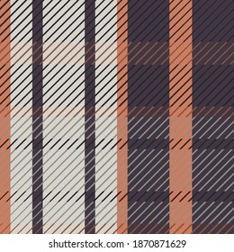 Cute gender neutral tartan vector seamless pattern. Checkered scottish flannel print for celtic home decor. For highland tweed trendy graphic design. Tiled rustic houndstooth grid. 