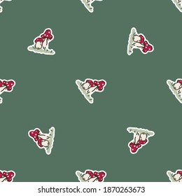 Cute gender neutral toadstool vector pattern. Fungi fly agaric home decor cartoon mushroom. Seamless boho poisonous mycology all over print. 