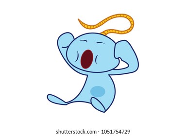Cute Gennie Character . Vector Illustration. isolated on white background.