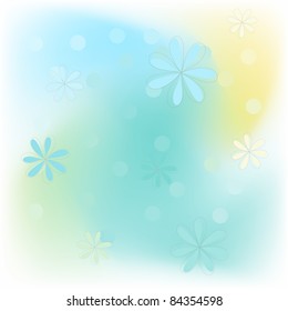 cute gentle vector background with flowers and circles