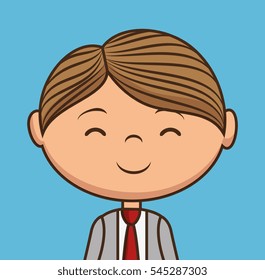 cute gentleman character icon