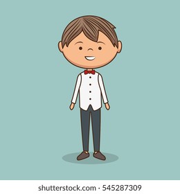 cute gentleman character icon