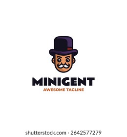 Cute Gentleman Mascot Logo Design