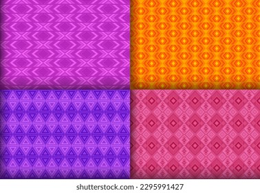 Rutsche geometrische Argyle nahtloses Musterbündel. Arabische Tracery ethnische Muster. Argyle Diamant geometrische Vektorwiederholung Textur-Paket. Monochrome Hintergrunddrucke.