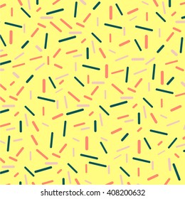 Cute geometric background with sticks or straight lines pattern for gift wrapping paper, surface patterns, textiles and scrapbooking.
