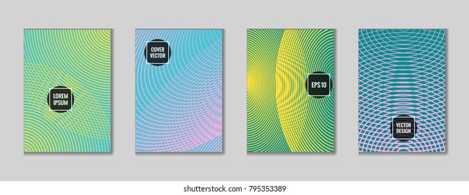 Cute geometric design title page vector. Cool tile journal header page set. First page minimal pattern for student notebook, dairy or notepad.